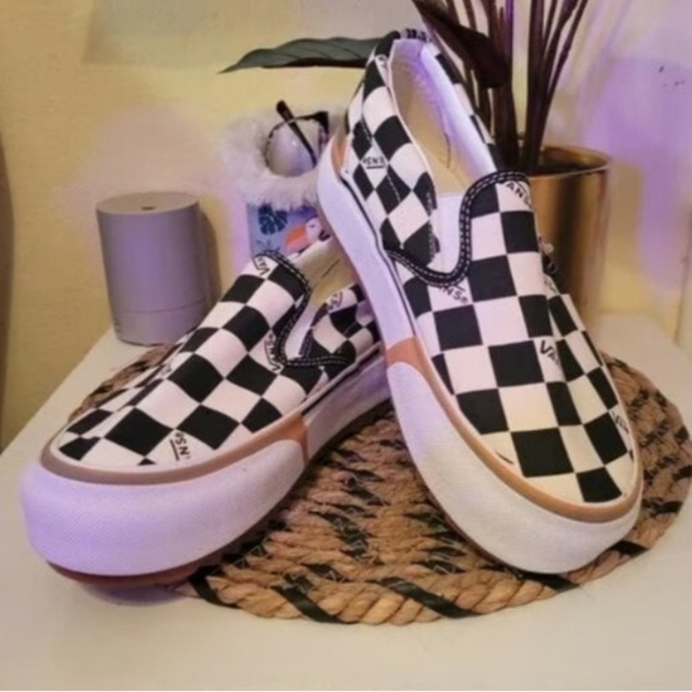 VANS Era Stacked Checkerboard Slip On Canvas Shoes